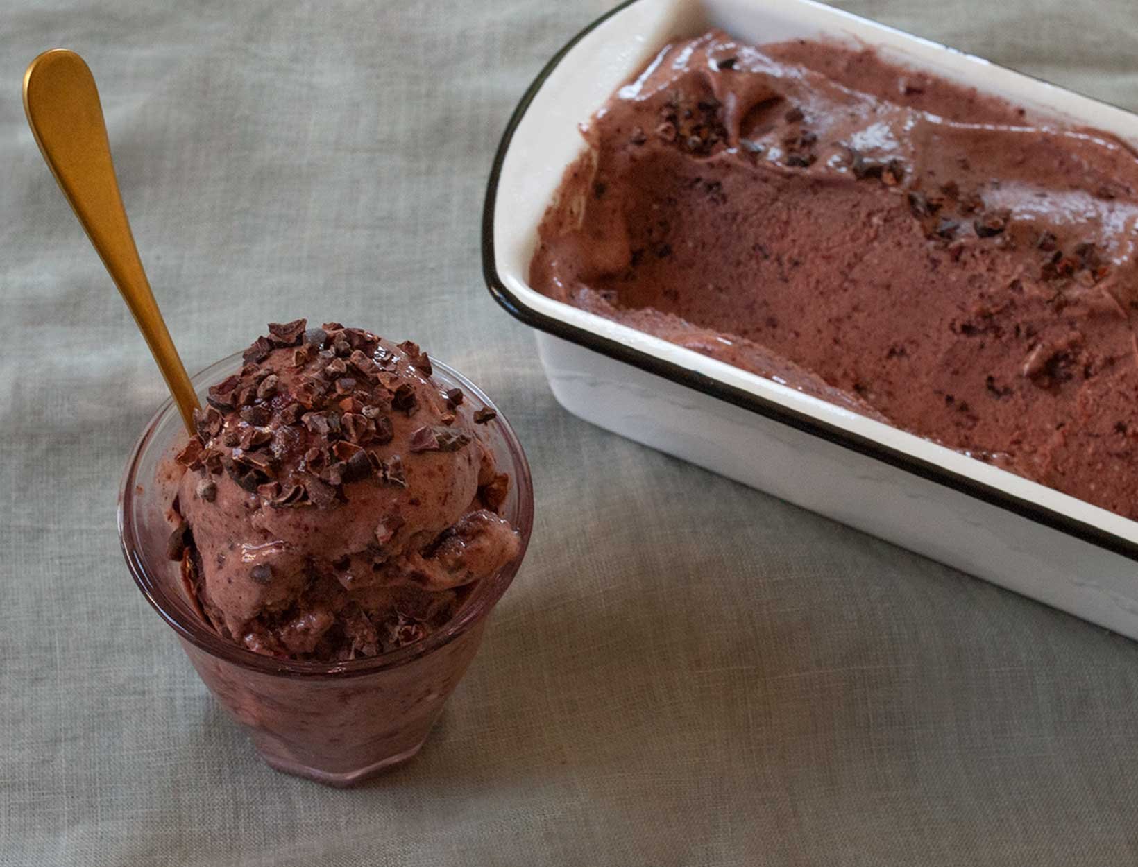 Raspberry Coconut Ice Cream - Barefeet In The Kitchen