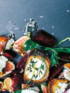 Warm Goat’s Cheese Croutons with Roasted Beets, Figs, and Apple-Mustard Dressing