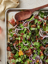 Sweet Potato, Kale, and Vegan Chorizo Sheet Pan Dinner