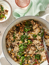 Eggplant and Chickpea Rice with Cilantro and Yogurt