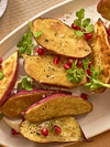 Japanese Sweet Potatoes with Lime-Tahini Yogurt