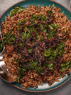 Spiced Rice and Lentils with Greens and Garlicky Yogurt