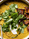 Spiced Lentil Soup with Curried Acorn Squash