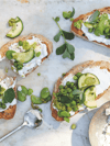 Smashed Fava Beans and Peas with Zucchini, Clotted Cream, and Mint