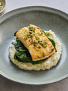 Baked Cod with Cauliflower Mash and Lemon-Olive Relish