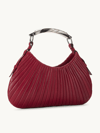 Yves Saint Laurent Red Pleated Leather Mombasa Bag