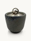 Vintage Studio Ceramic Vessel with Sterling Silver Lid by Arne Bang and Svend Weihrauch (circa 1940s)