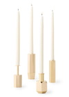 Celestine Polished Brass Candle Holder Set