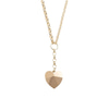 Heavy Mixed Belcher Chain Necklace with Faceted Heart Pendant