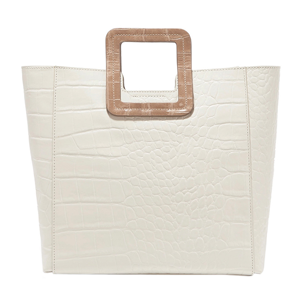Shirley two-tone croc-effect leather tote