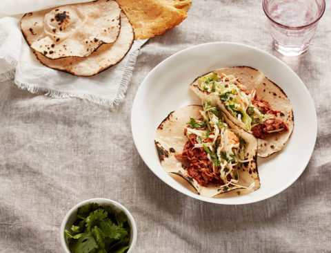 BBQ Chicken Tacos with Jalapeño Slaw