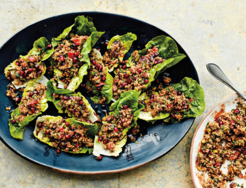 Spicy Bulgur in Lettuce Cups (Kisir)