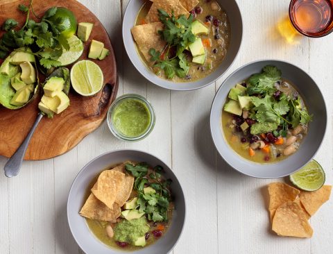 3-Bean Vegan Tortilla Soup
