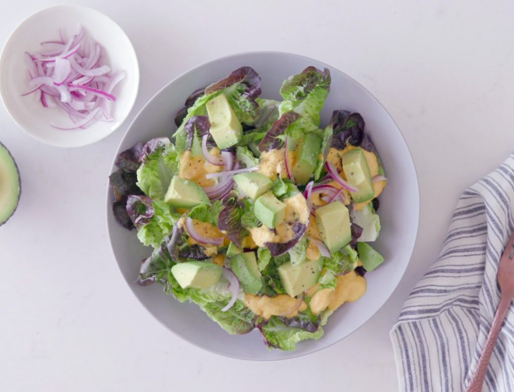 Salad with Carrot & Ginger Dressing