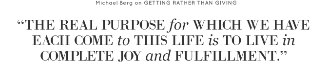 Giving Rather Than Getting