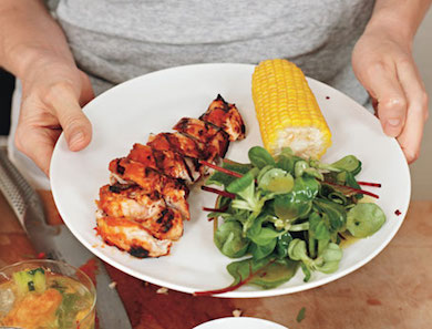 Grilled Chicken with Peach BBQ Sauce