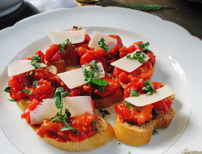 Roasted Tomato Bruschetta Recipe | goop