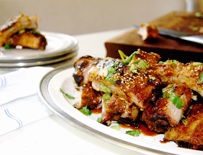 Lazy Pan-Fried Lemongrass Pork Ribs with Sweet & Savory Glaze