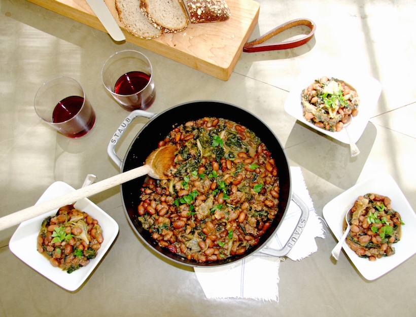 Bean Stew with Kale and Escarole