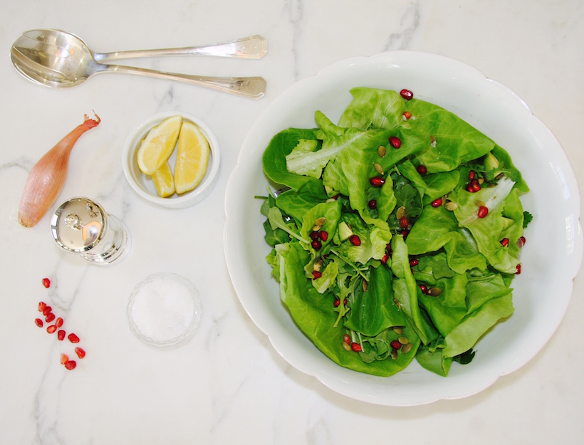 Winter Salad with Pomegranate Seeds