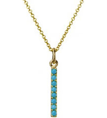Exclusive long bar pendant with semi precious stone turquoise (december), goop.com