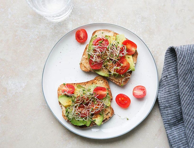 Hummus Tartine with Sprouts