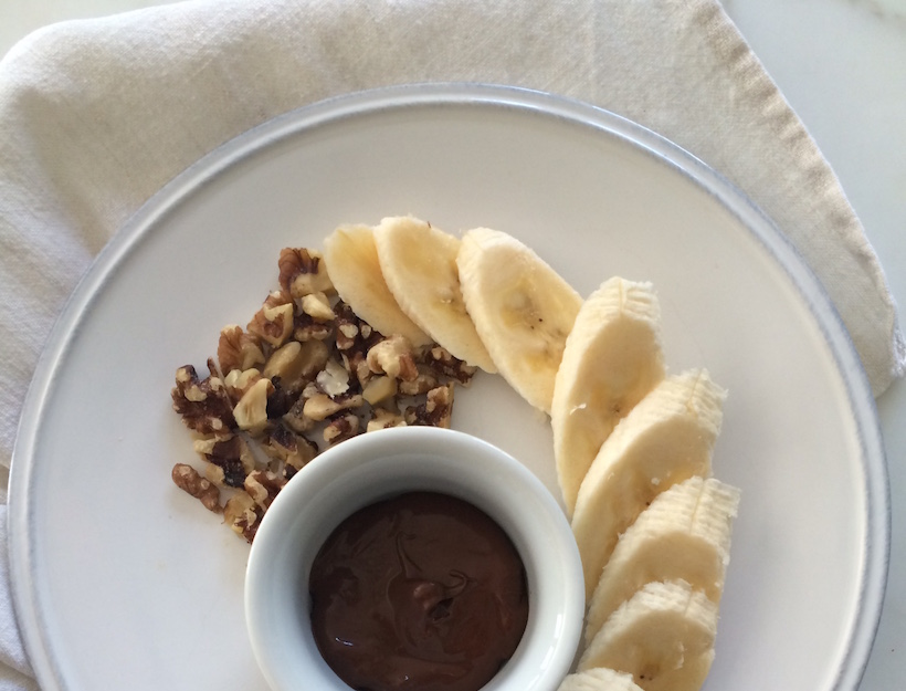 Banana with Chocolate and Walnuts