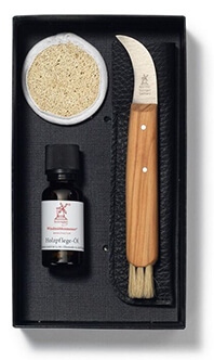 Olive Wood Mushroom Knife Gift Set