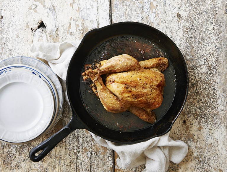 Truffle Salt Roast Chicken with Lentils and Squash Recipe goop