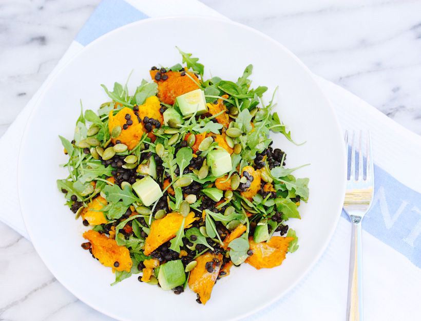 Braised Lentil Salad with Roasted Kabocha