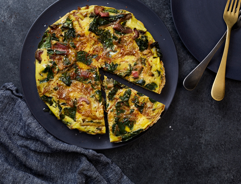 Frittata with Caramelized Onion and Greens Recipe