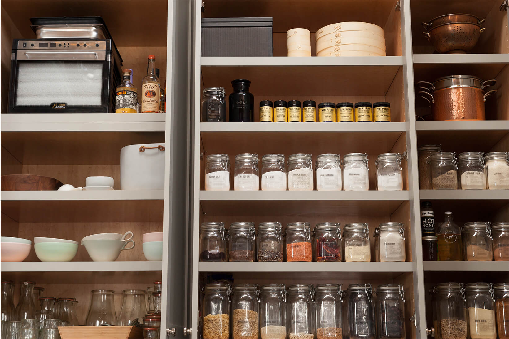 Organize Your Pantry with Glass Jars and Contact Paper (plus free