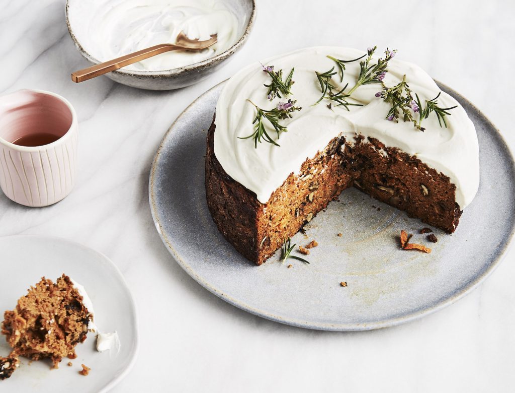 Cardamom & Pistachio Carrot Cake + Orange Blossom & Honey Labneh -  Butterlust