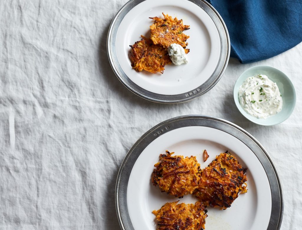 Sweet Potato Sage Latkes Recipe | goop