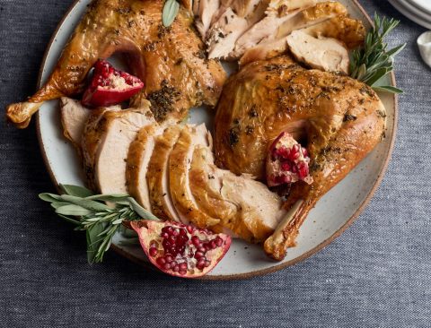 Spatchcocked Turkey with Herbed Ghee