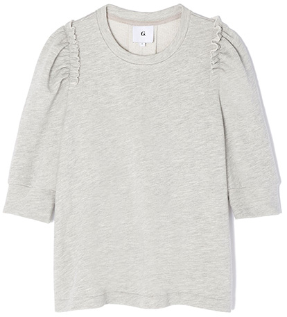 G. SPORT PUFF-SLEEVE SWEATSHIRT, GREY MELANGE