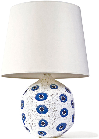blue and white lamp