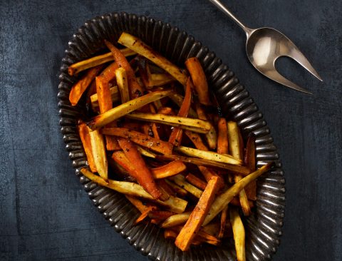 Maple-Dijon Roasted Winter Vegetables