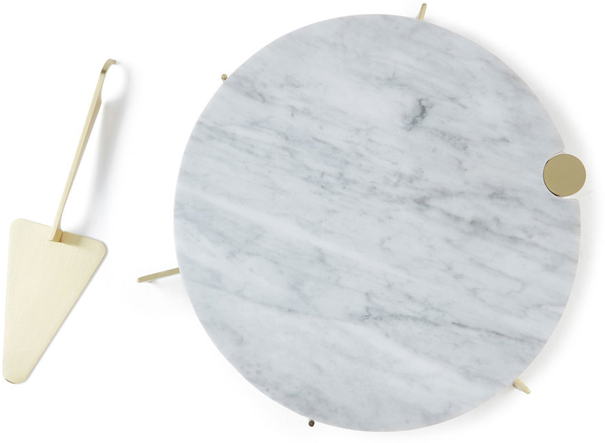 GRACE SOUKY marble cake stand + server set