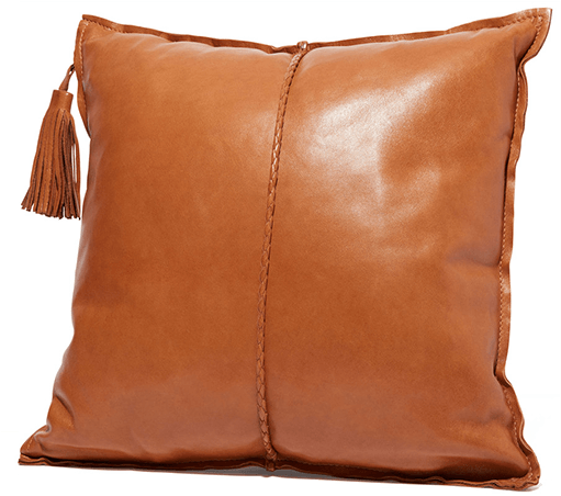 LEATHER PILLOW WITH TASSEL