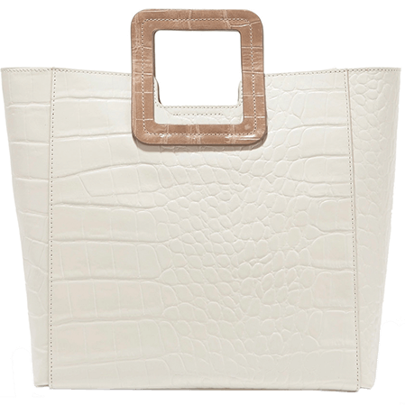 Shirley two-tone croc-effect leather tote