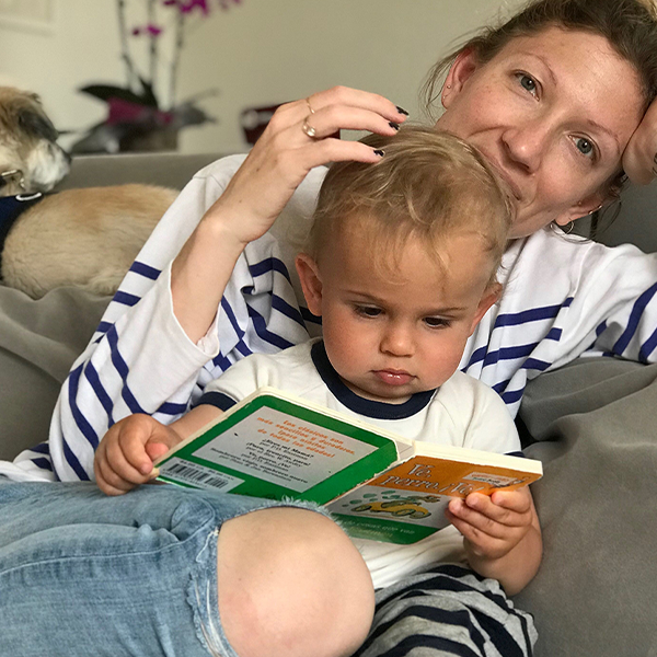 Kate Wolfson and Son Reading