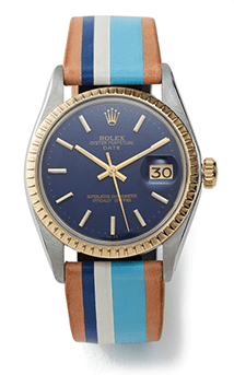 Navy with gold hardwear watch multicolor band