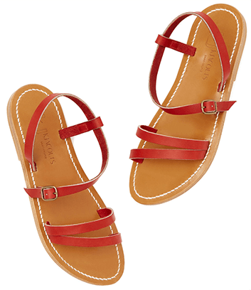 red strap sandals