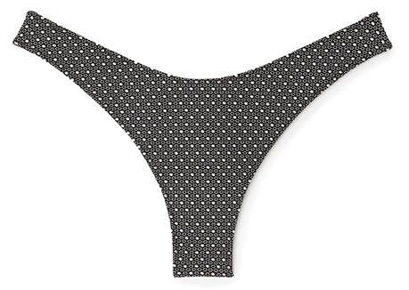 black+white patterned bikini bottom