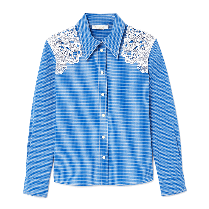 Chloé lace-shoulder western shirt