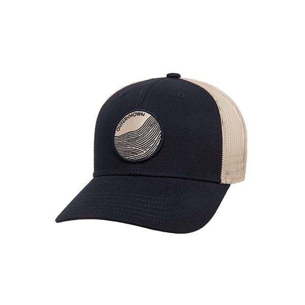 Blue men's baseball hat with circle logo on front 