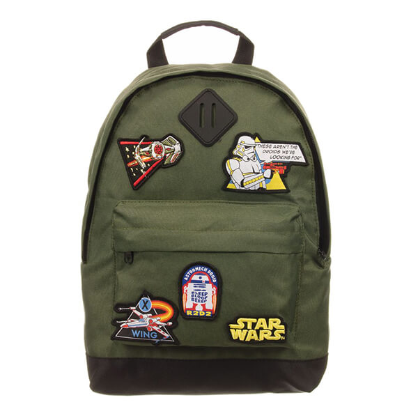Small army green backpack with star wars patches 