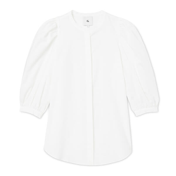 white puff sleeve blouse