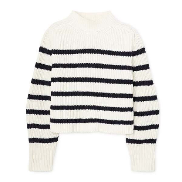 G. Label Lucy Striped Funnel-Neck Sweater